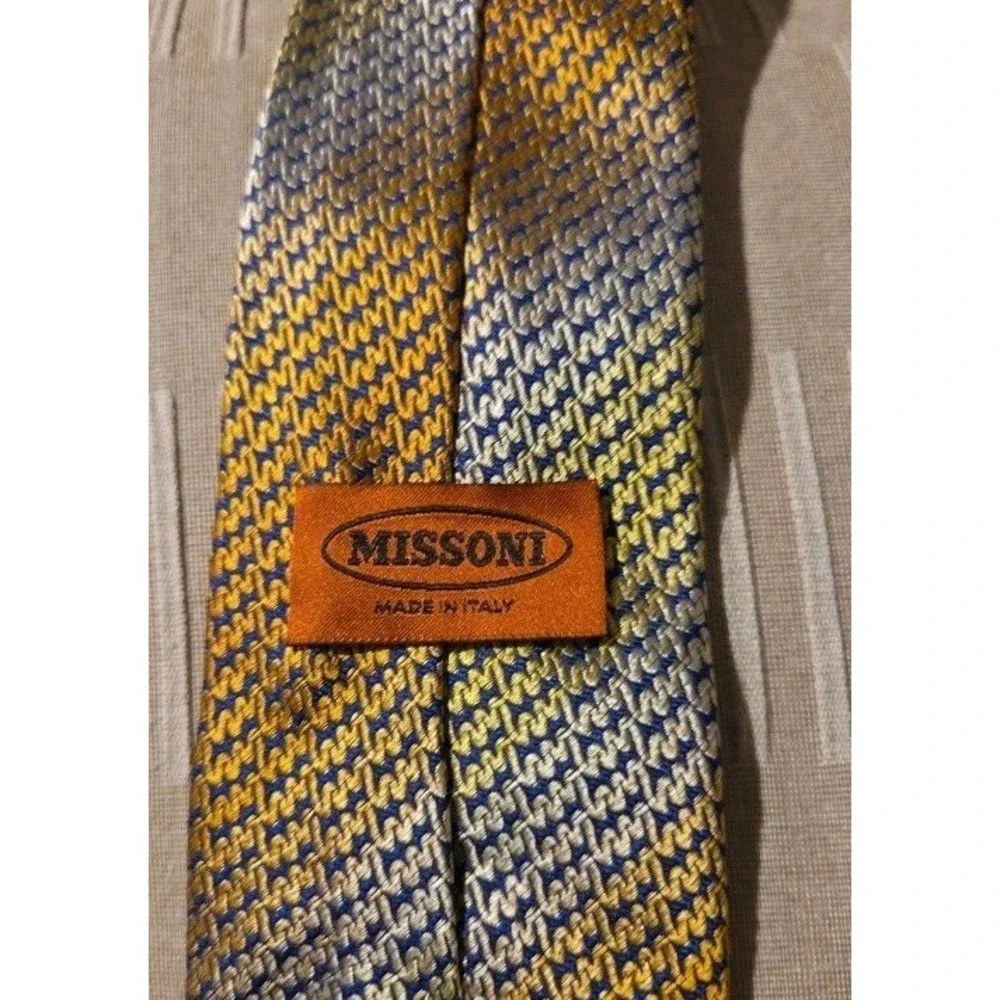 Missoni Cravette‎ Men's NeckTie 100% Silk Zig Zag Tie Suit Career Professional